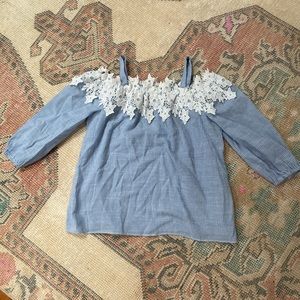 kids soprano striped blue floral top
